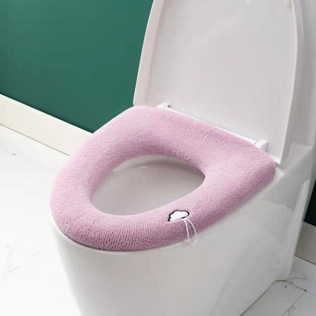 Коврик для унитаза с ручкой, универсальный вязаный моющийся сиденье для унитаза, бытовой чехол для унитаза, утолщенная теплая подушка на сиденье унитаза