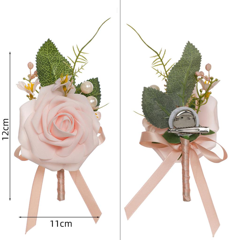 Elegant Artificial Rose Boutonniere Corsage with Delicate Craftsmanship Floral Brooch for Formal Gatherings Party