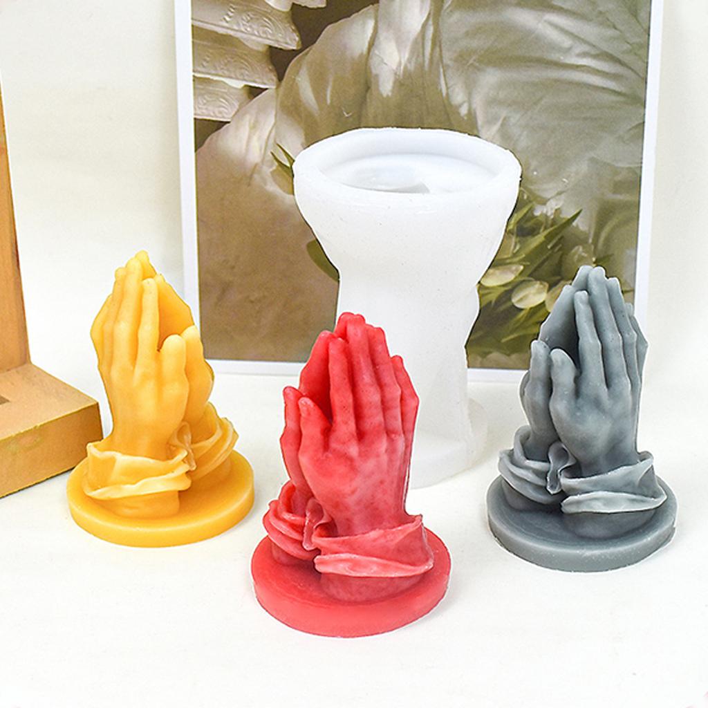 Buddhas Beads Hand Silicone Mould Hands Folded Candle Resin Mold Handmade Scented Candle Epoxy Molds for DIY Home Decor