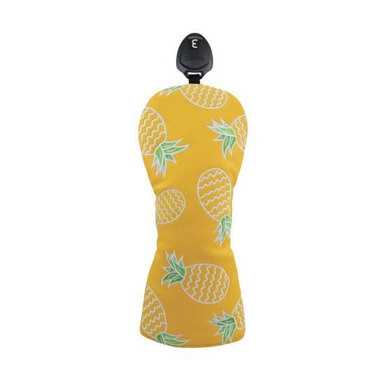 Чехлы для гольф-клюшек из искусственной кожи с принтом ананаса, защитные чехлы для головок паттеров, устойчивые к пятнам