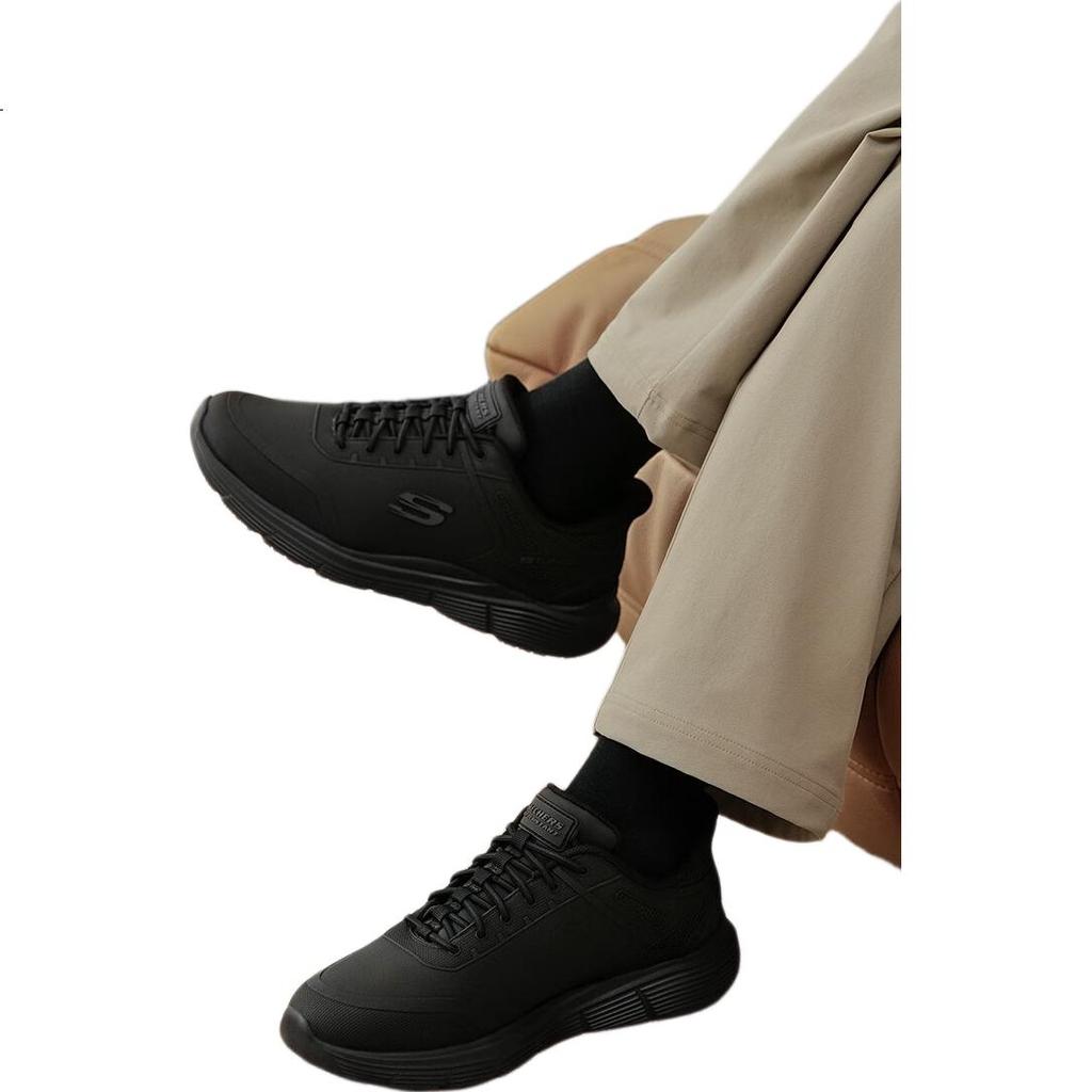 Skechers Мужская осенняя повседневная рабочая обувь для деловых поездок, удобные кроссовки с мягкой подошвой, легкие, ЧЕРНЫЙ, Размер 41