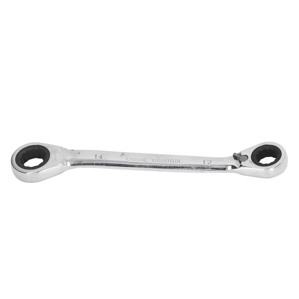 Double Box Ratcheting Wrench 12‑14mm 72 Tooth Chrome Vanadium Steel Double Ended Ratchet Wrench for