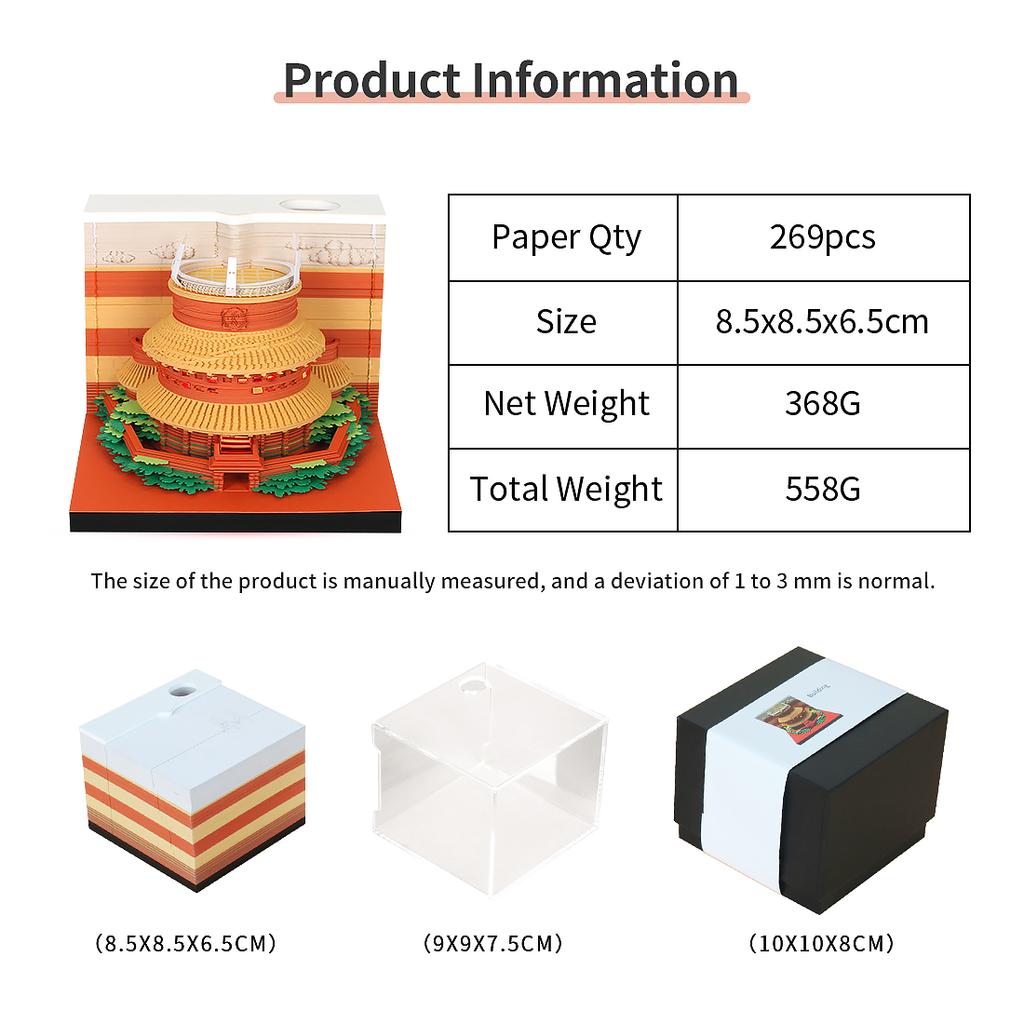 Creative Paper Cut 2026 New Product Christmas Holiday Gift Konoha Village Diy Layered Paper 3D Memo Pad With Acrylic Pen Holder