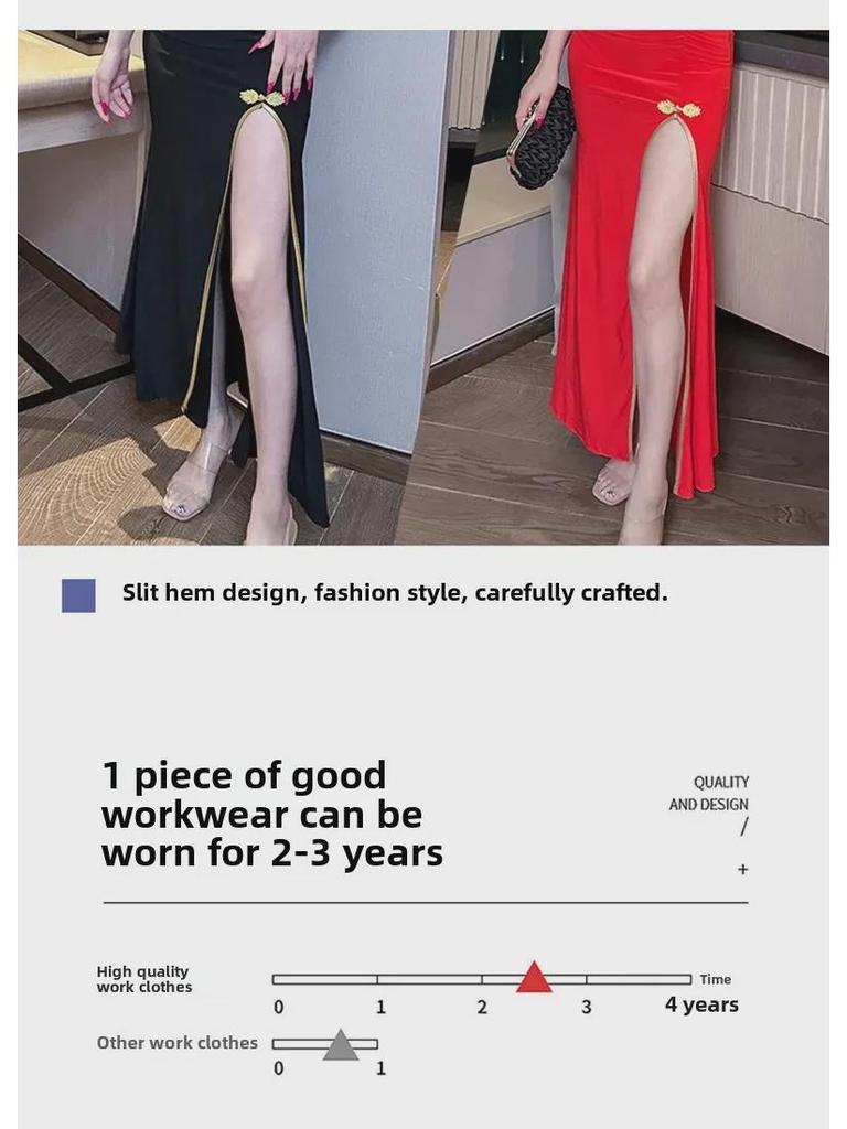 2025 Spring/Summer Sexy Retro Cheongsam: High-End Slit Style