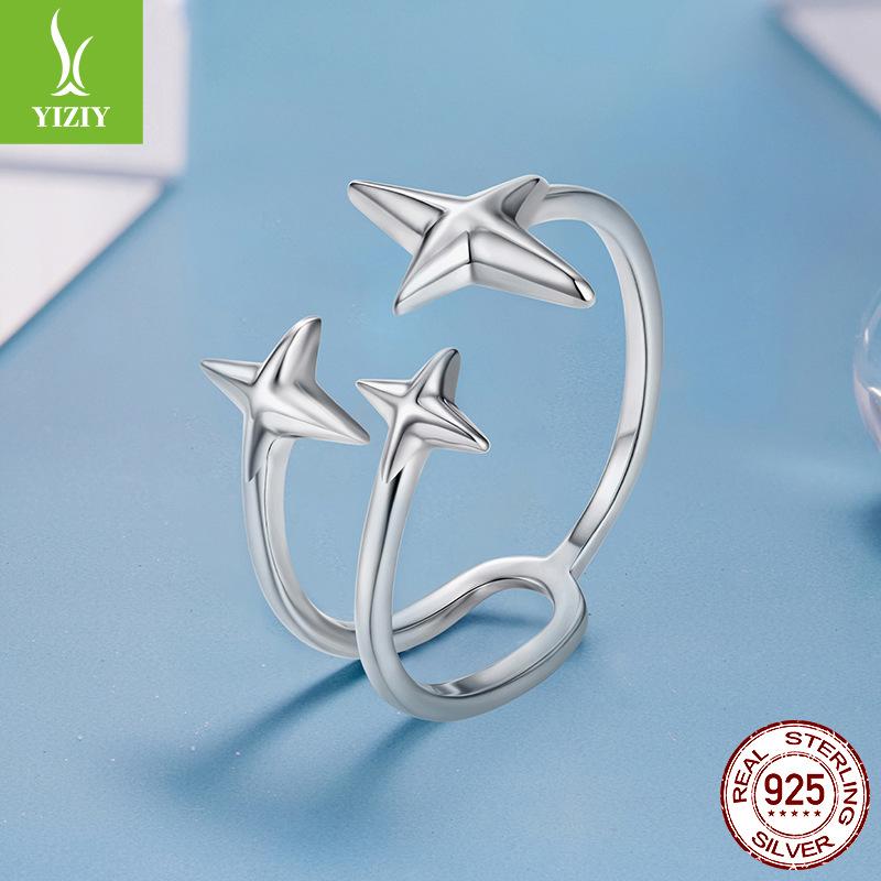 Кольцо открытое Sparkle Starlight из стерлингового серебра S925, кольцо «Звезда мечты», ювелирное изделие