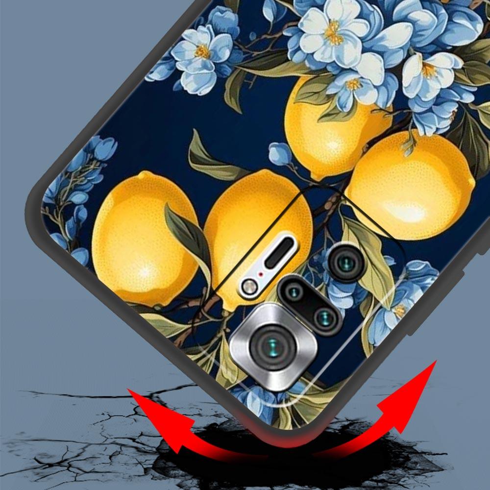Летний чехол для телефона с принтом лимона и свежих фруктов для Redmi 14C 10C Note 15 14 13 12 10 11 K40 Pro Plus Ударопрочный мягкий ТПУ корпус