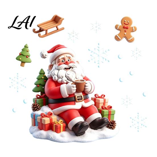 Waterproof PVC Glass Stickers Cartoon 3D Static Window Sticker Snowflake Gingerbread Man Santa Claus Wall Christmas Decals for Reusable Holiday Decor