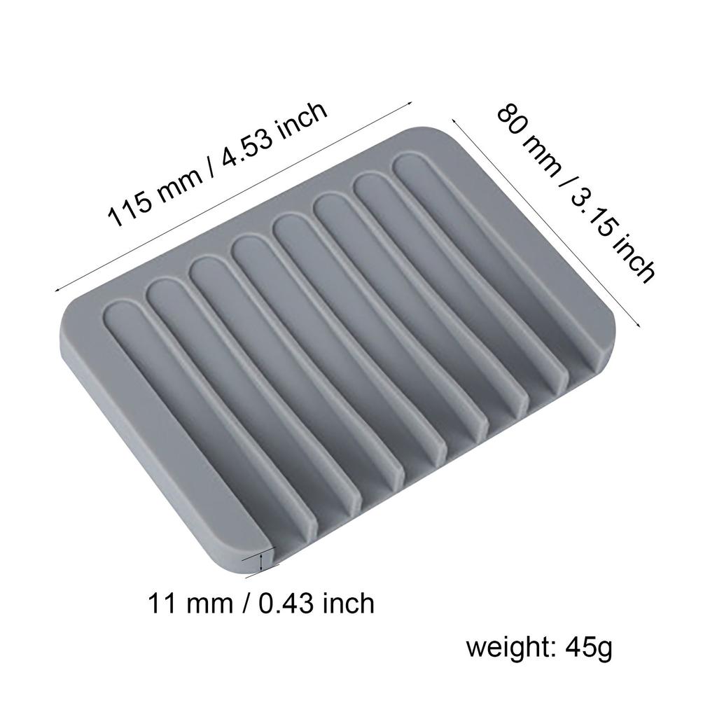 New Silicon Kitchen Bathroom Flexible Soap Dish Plate Holder Tray Soapbox