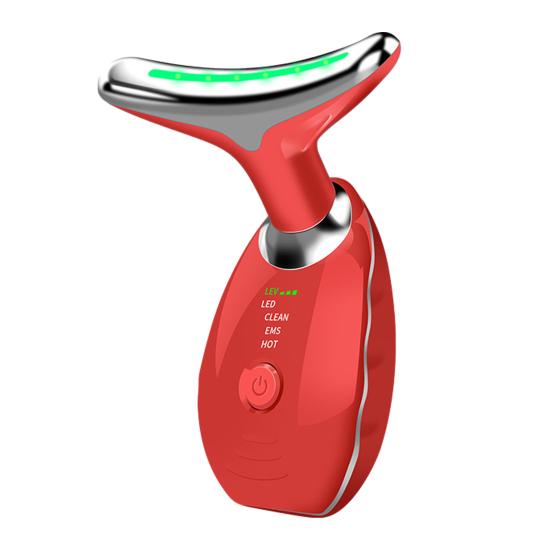 Массажер для красоты шеи Антивозрастной Укрепляющий Массажер с Красным Светом Микротоком Режимами Нагрева Многофункциональные Устройства для Ухода за Кожей для Домашнего Ухода