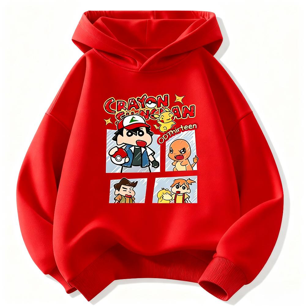 Детские худи Crayon Shin-chan, Одежда для мальчиков и девочек, Теплые и универсальные детские худи на осень и зиму