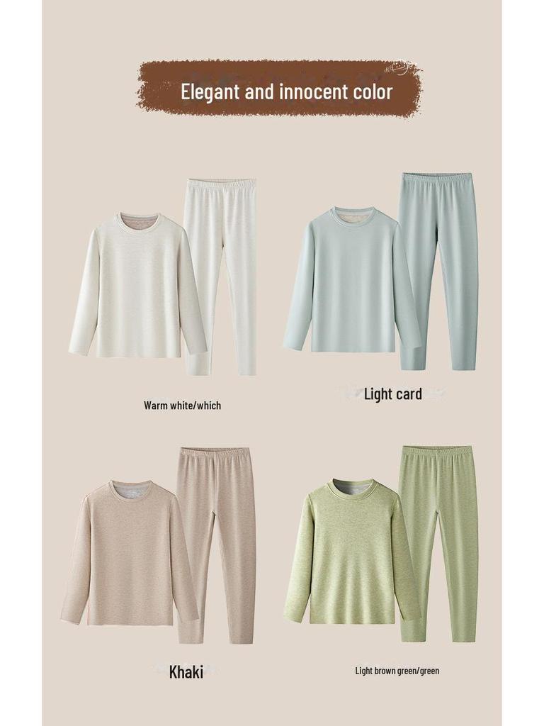 [Содержит кашемир] Детский термокомплект Meiyabi из шелка с флисом - Осень/Зима