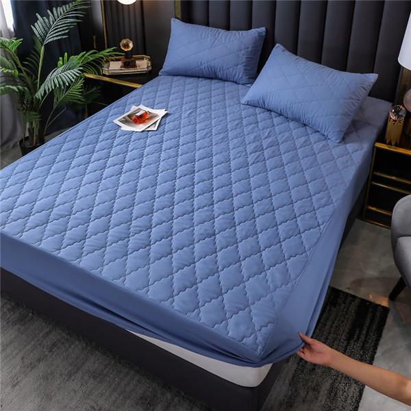 Стеганая водонепроницаемая простыня с эластичными защитными простынями для постельного белья, наматрасник, сплошное цветное постельное белье (Нет наволочки)