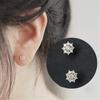 Fashion Jewelry Korean Simple Crystal Flower Stud Earrings Women 14k Gold Plating Jewelry