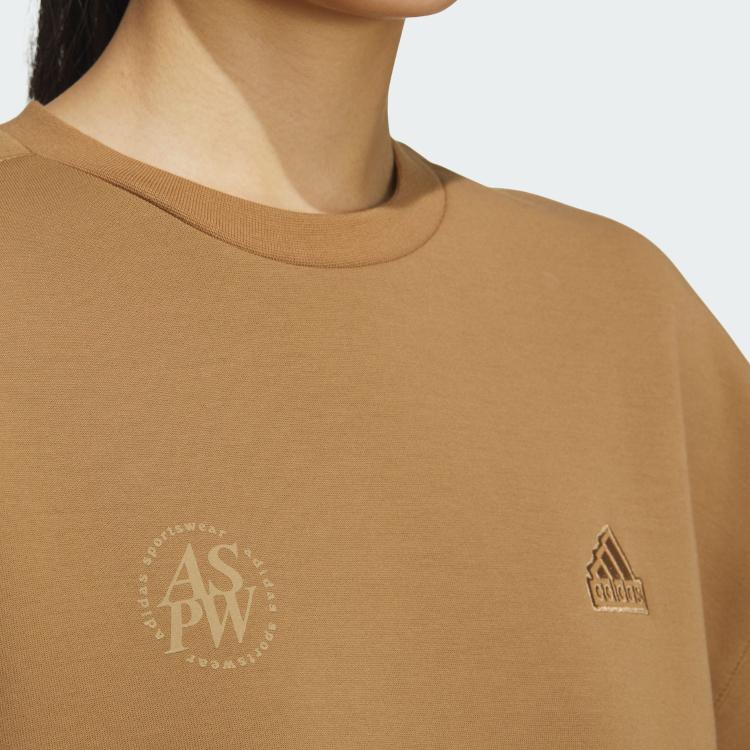 adidas Свитшот Lounge CREW Женский Песочно-коричневый JJ3578