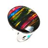Natural Dichroic Glass Gemstone 925 Sterling Silver Jewelry Ring Size 8.5 D3s30