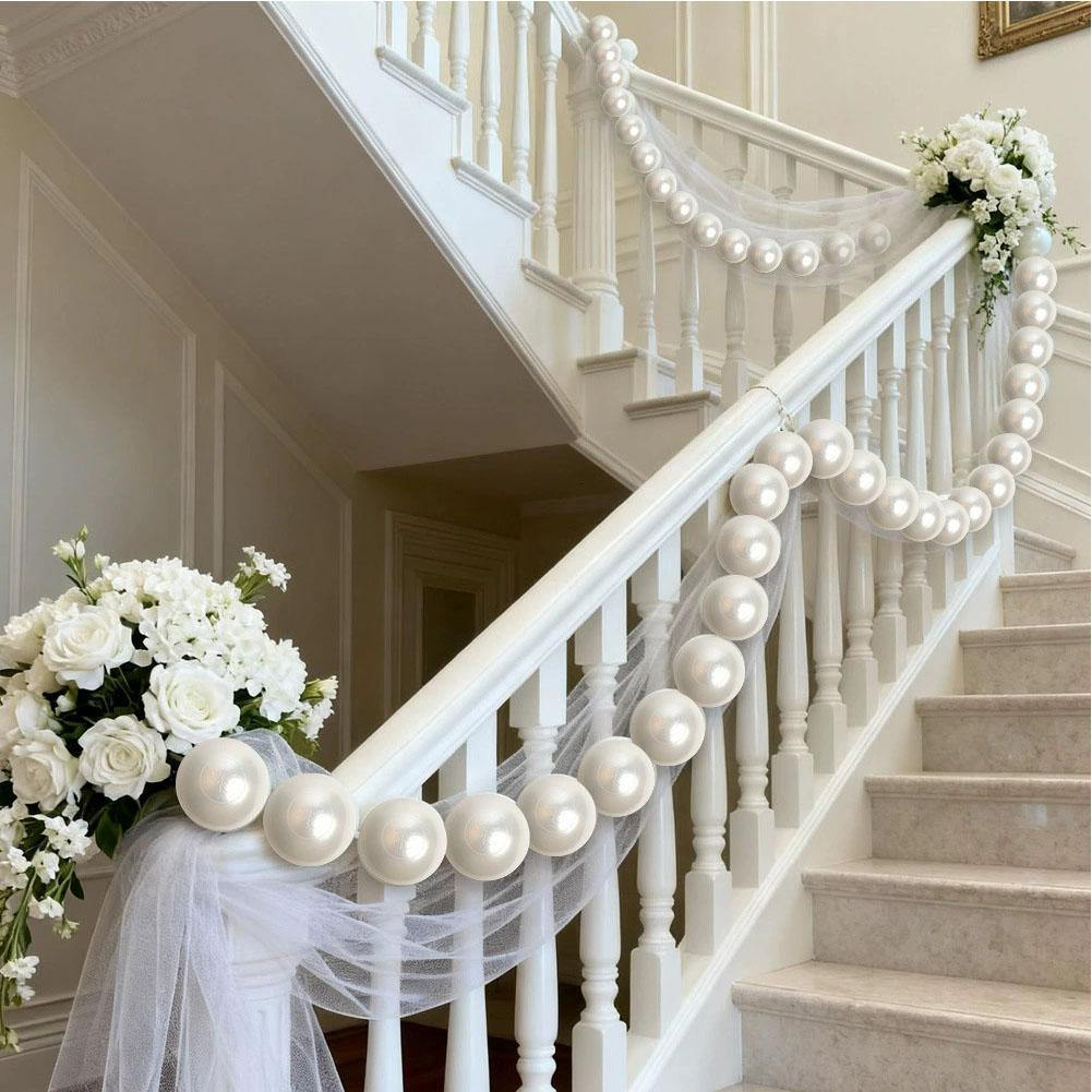 Handmade Imitation Pearls Chain Craft Ivory Faux Pearl Beads 5.5/8mm Fishing Line Garland Decor for Jewelry Accessories