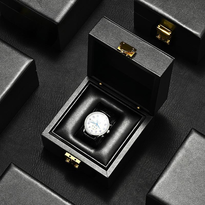 Luxury Watch Box, Light Luxury PU Leather Travel Watch Case, Portable Wristwatch Gift Storage Box