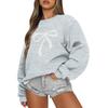 Women  Tops Women's Long Sleeve Sweatshirt Casual Crewneck Loose Fit Pollover Fleece Tops