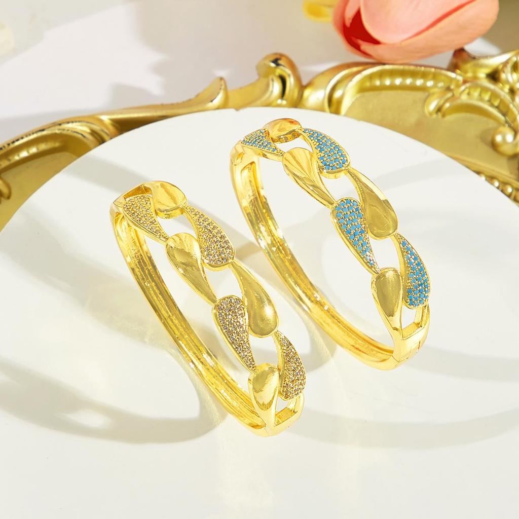 CMM Ретро этнический полый золотой циркон широкий браслет банкет вечеринка свадьба женские ювелирные изделия аксессуары