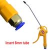 High-Pressure Pneumatic Blow Gun with Direct Insert Connector, 8mm Tube, 6mm Extendable for Dust and Ash Removal.