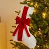 Christmas Pendant Decor With Bow Christmas Stocking Lagre Size Cartoon Christmas Present Bag 3D Xmas Tree Hanging Socks Festive