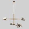 Italian Style Four Lights Brass Sputnik Chandelier Light Fixture Raw Brass Ceiling Fixture