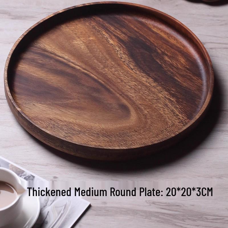 Универсальный поднос из японского ореха – Идеально подходит для подачи чая, фруктов или пиццы в отелях