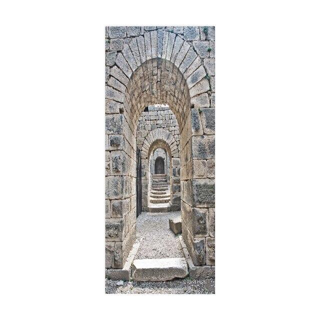 Дверные наклейки визуальное пространство пляжный коридор искусство водонепроницаемые обои гостиная спальня дверные обои ПВХ самоклеящиеся наклейки