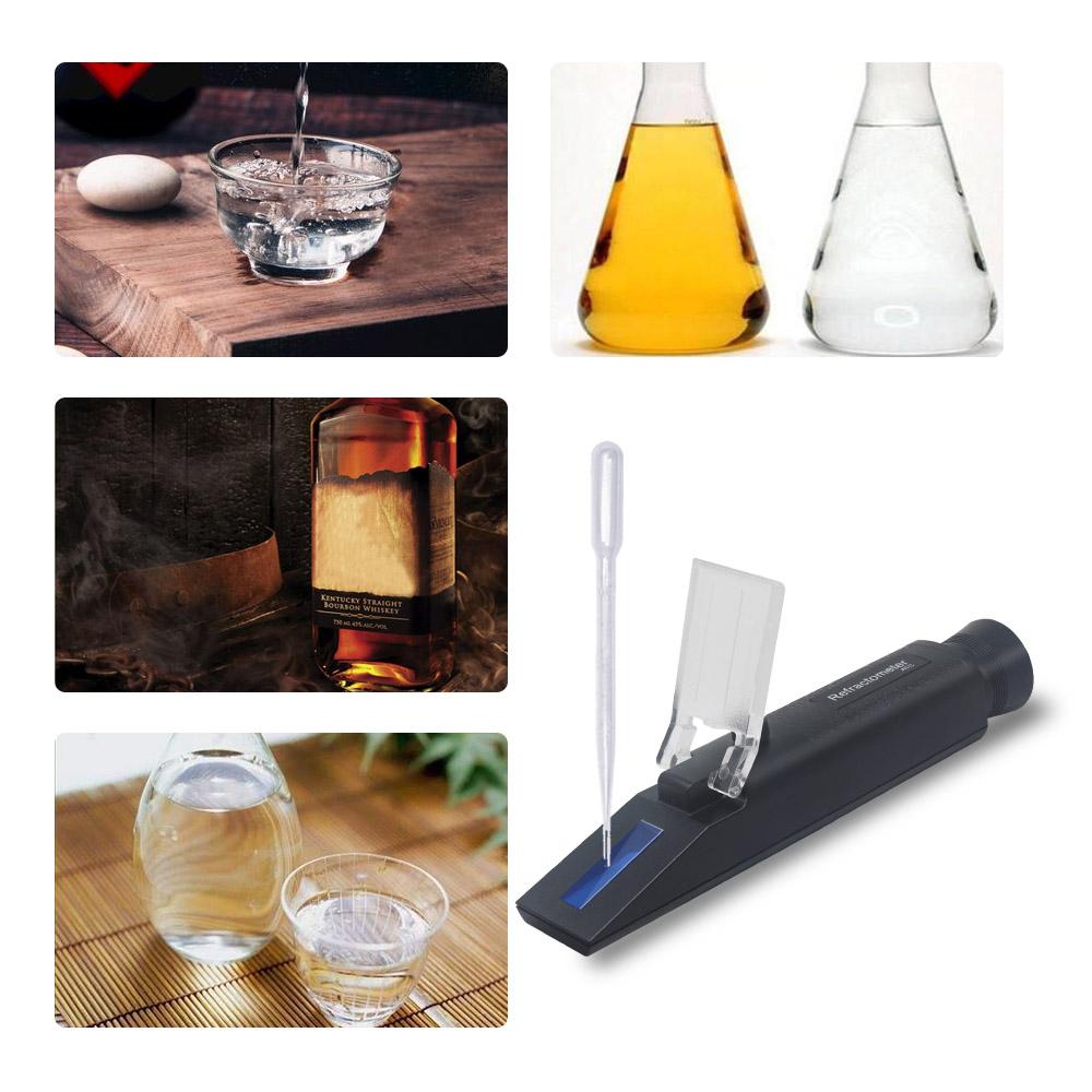Handheld 0-80% Alcohol Refractometer Wine Concentration Tester Meter Densimeter ATC Refrectometer