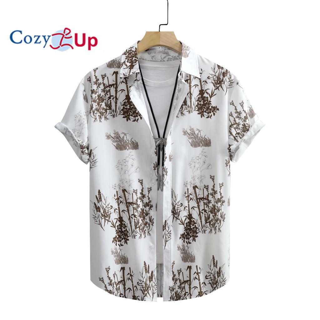 Гавайская рубашка с бамбуковым узором, мужская повседневная рубашка с короткими рукавами и принтом по всей длине для летнего пляжного курорта