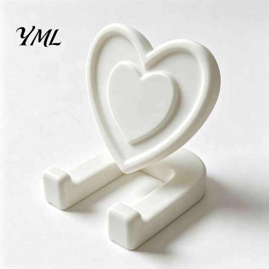 Birthday Gift for Best Friends Minimalist Heart Shaped Phone Tablet Stand, 3D Printed Cute Desktop Holder, DIY Compact Office Desk Decor Blank