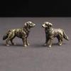 New Antique Bronze Hunting Dog Statue Mini Desktop Puppy Animal Decoration Figurine Tea Pet Home Decoration Crafts Wholesale
