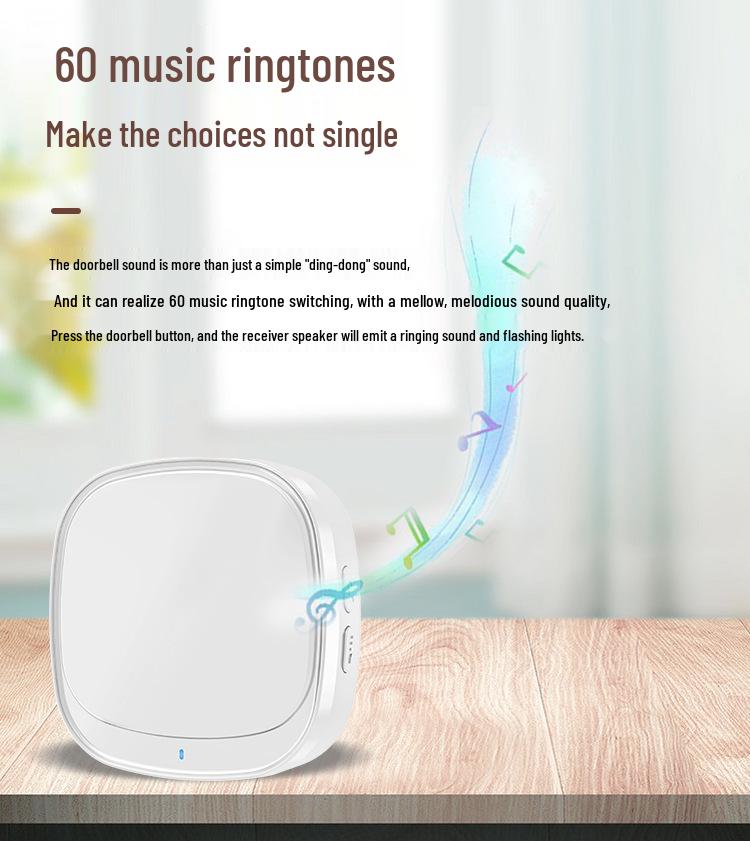 Smart USB Wireless Doorbell with Long-Range Remote Control and Call Button for Elderly Patients
