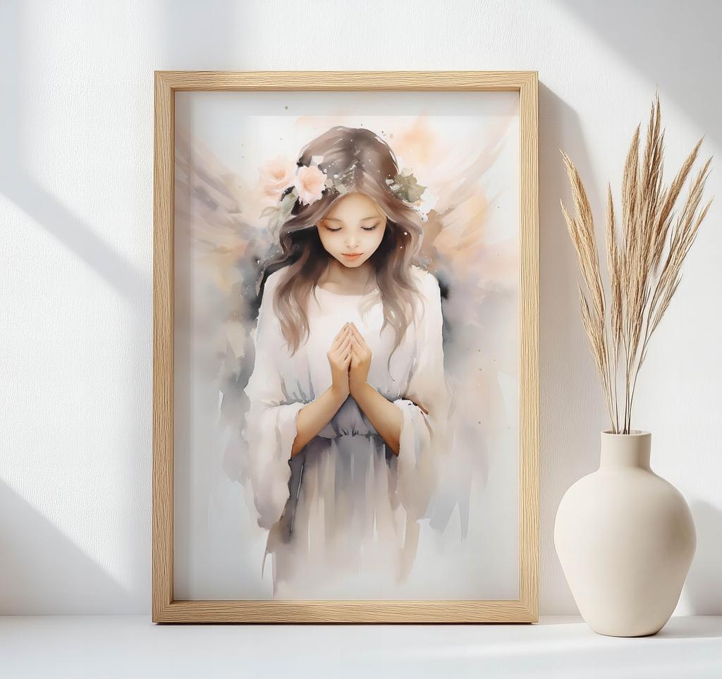 Plakat Anioł W Subtelności Plakat Anioł W Subtelności, 30X40 Cm, Bez Ramy, Płótno Premium Na Blejtramie