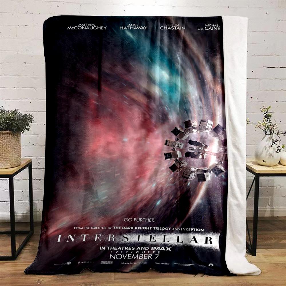 "Interstellar Spacecraft in Galaxy Design Warm blanket - Flannel blanket for bedroom, living room, sofa, and nap sofas"