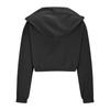 Women's Fashion Solid-Color Hooded Jacket Short-Length Zipper Sweatshirt Outerwear