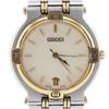 Date Watches 9000M IvoryDial Stainless Steel/Plated Gold Quartz Analog Display Mens Used