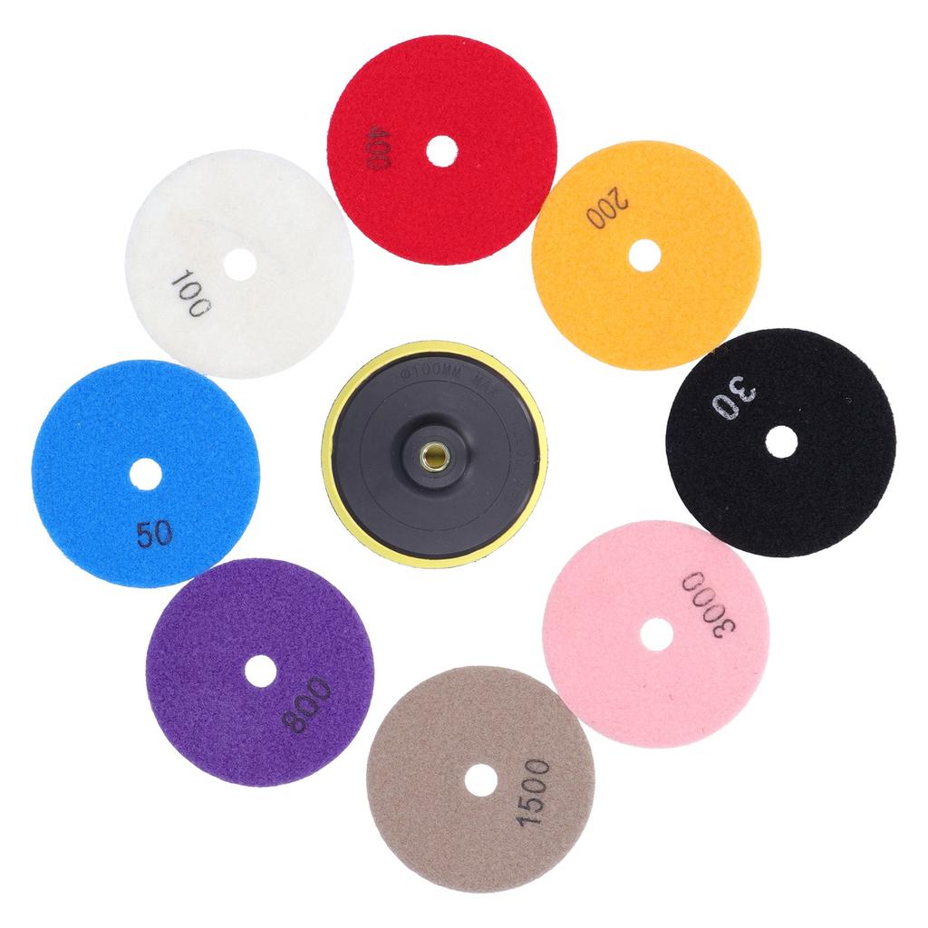 Набор из 9 полировальных кругов с присоской, алмазная полировальная пластина, быстрый отвод тепла и низкий уровень шума