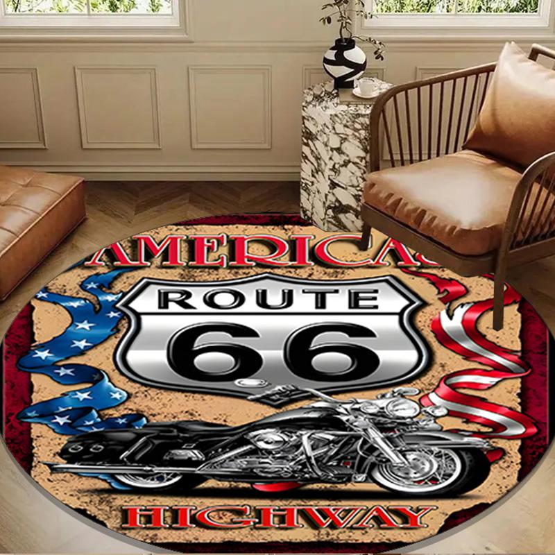 Route 66 Round mat Home Decor, Chair rug For livingroom,Bedroom, doormat home decor Birthday Gift Christmas Gifts