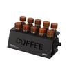 High Quality Metal Coffee Cell Stand with 10 Holes Coffee Bean Separator Storage Layer Glass Placement Display Rack