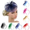 Retro Fascinators Women Feather Floral Mesh Headband Fascinator Hat Headwear Cocktail Party Wedding Church Hair Accessories