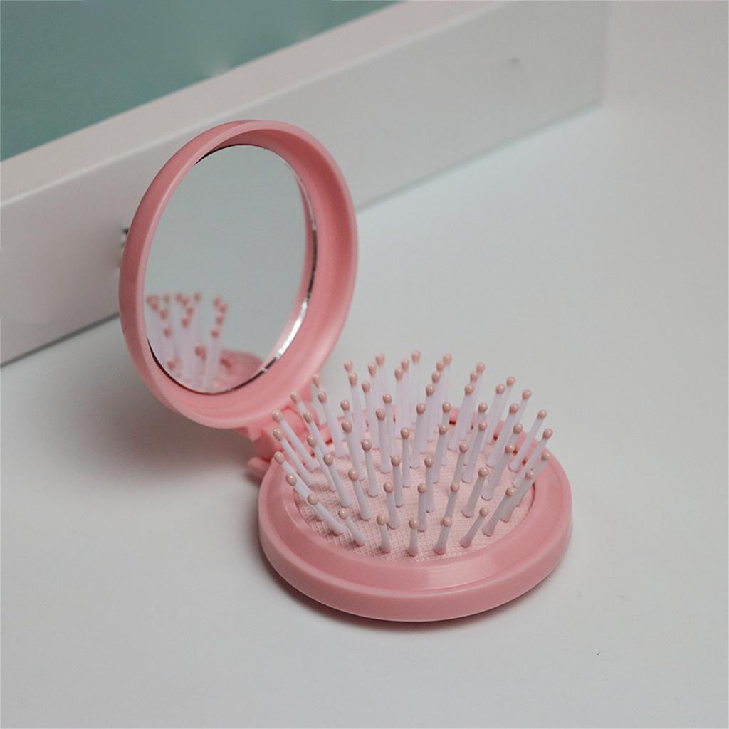 Складная Портативная Маленькая Расческа с Зеркалом для Макияжа DIY Подушечная Расческа для Массажа Головы Зеркало