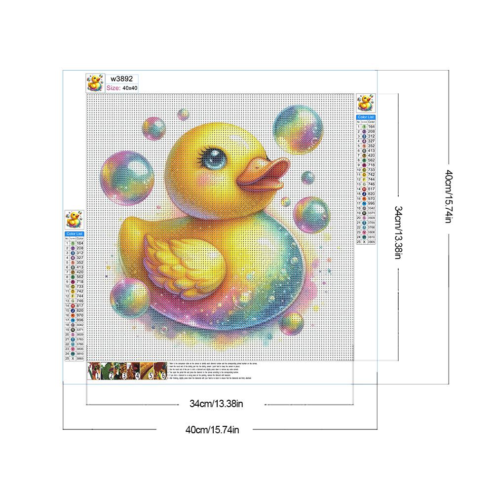 5D DIY полная круглая алмазная картина Утка Набор для домашнего декора Искусство Ремесло 40x40см.
