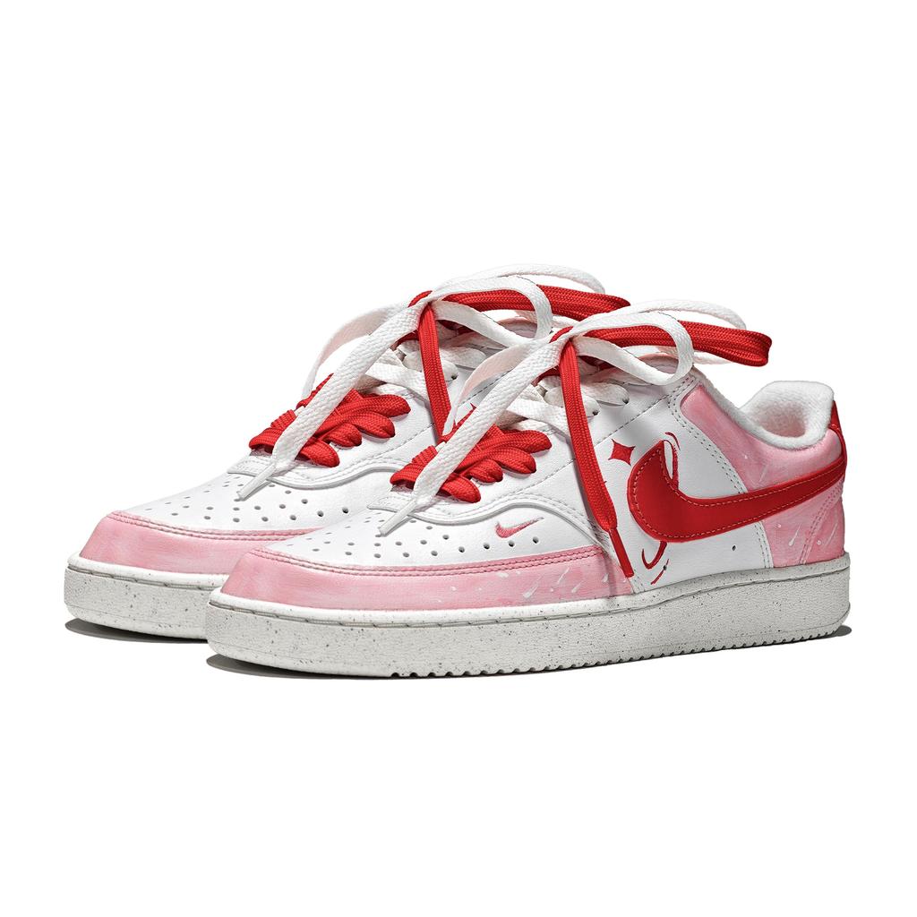 Nike Court Vision LO NN Sweet Cherry Star Trail Abrasion Resistant Slip Resistant Low top Skateboard Shoes Women's HV5246-100(Team1962-LD)