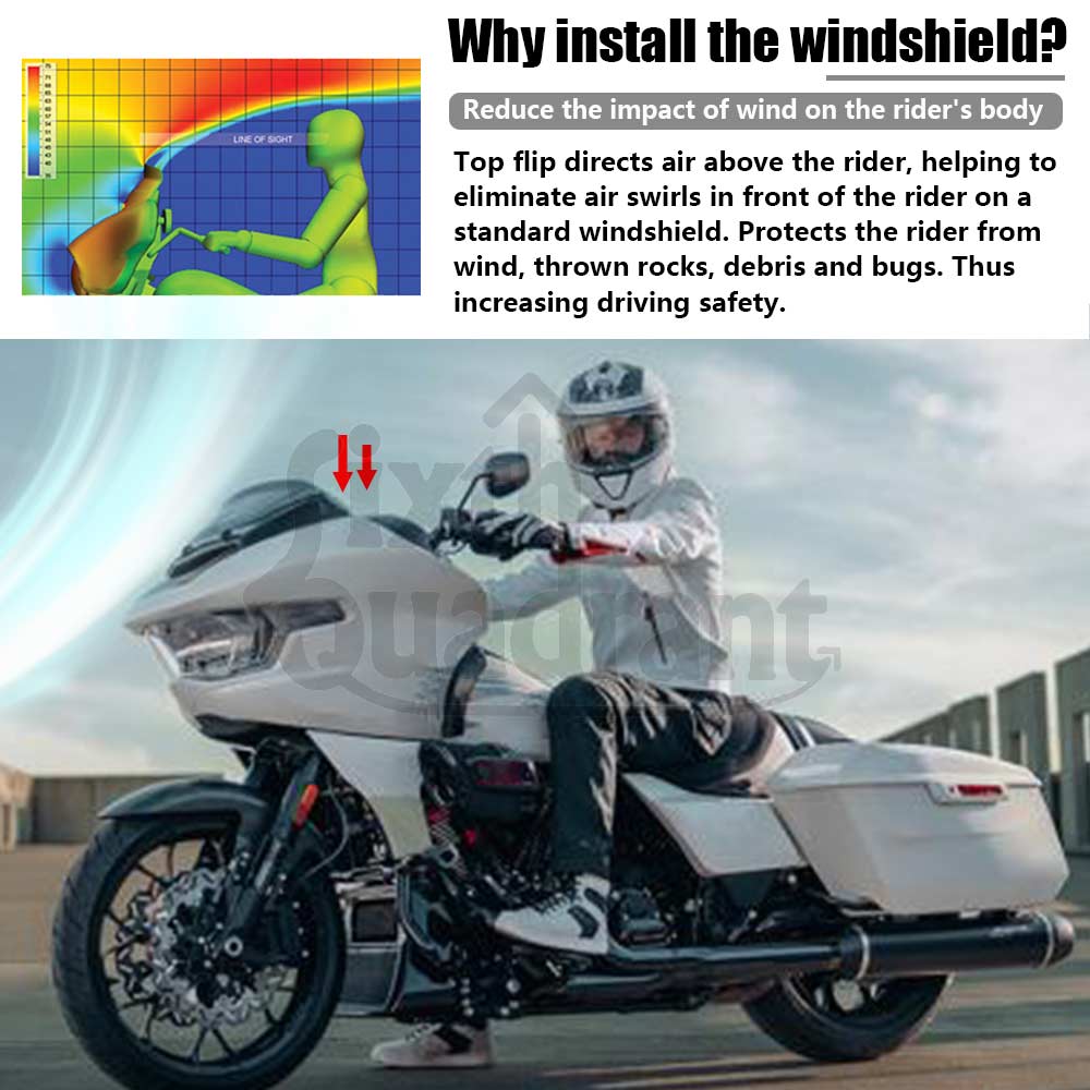 12" Мотоаксессуары Ветровые стекла/Дефлекторы ветра Черные Для Harley 2023-позднее FLTRXSE и 2024 FLTRX и FLTRXSTSE