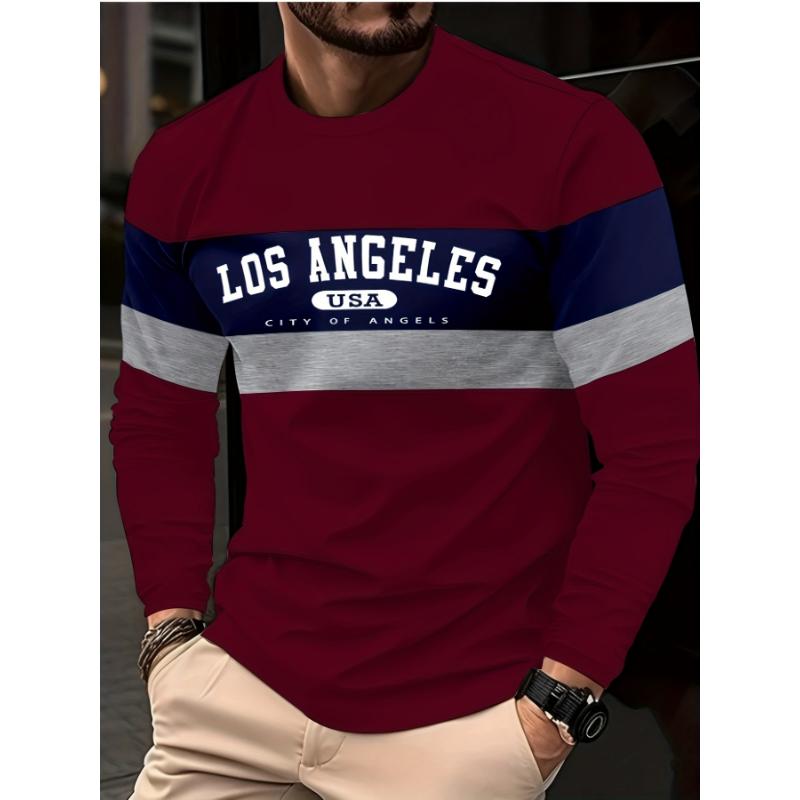 Мужская футболка стильная полосатая с 3D-принтом длинный рукав весна осень повседневная винтажная с круглым вырезом футболка для мужчин для ежедневной носки