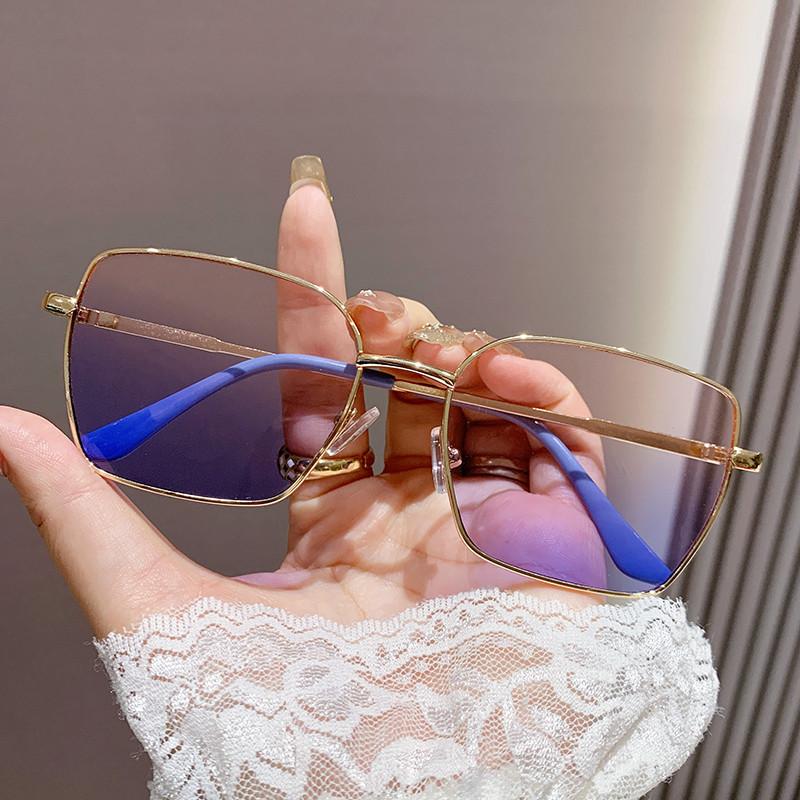 Винтажные солнцезащитные очки с квадратной металлической оправой для женщин и мужчин, прямоугольные солнцезащитные очки, женские очки для зрения для мужчин и женщин