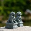 Lucky Wealth China Stone Lion Carving a Pair of Feng Shui Home Bar Desktop Mascot China Feng Shui Kirin Jewelry Decoration
