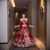 2025 New Style Xiuhe Gown: Chinese Wedding Dress with Dragon and Phoenix Design, Plus Size Slimming Bridal Toasting Outfit