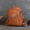 Ретро-рюкзак из натуральной кожи для женщин, дорожная сумка для отдыха, универсальная, большой емкости, однотонная сумка из коровьей кожи